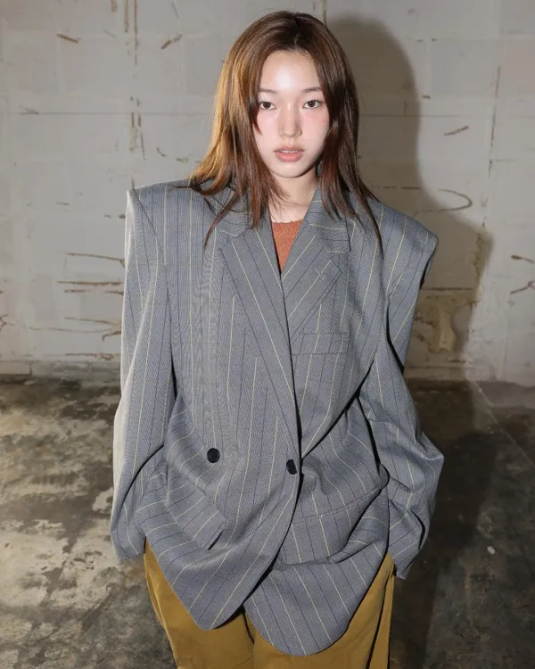 opening pinstripe double jacket