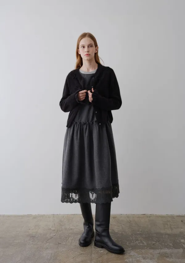 Mused Boho Wool Dress - Charcoal