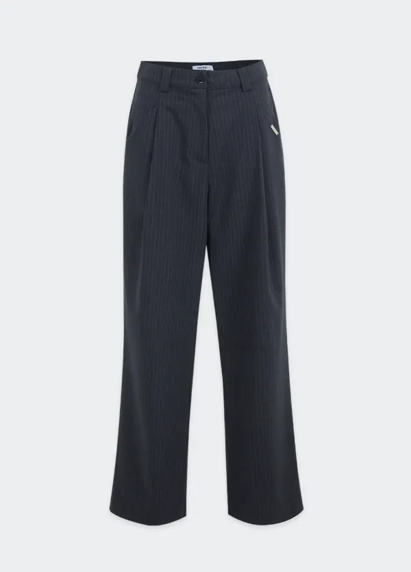  [25-36]  Anima Stripe Own-Tuck Wide Slacks  아니마 스트라이프 원-턱 와이드 슬랙스 (봄-가을-클래식-시크-와이드-스트라이프-고급-세련-빅사이즈-자체제작) 