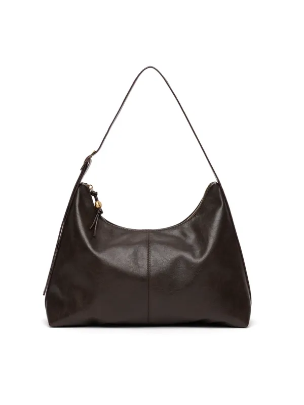 Jane Buckle Boulder Bag [BROWN]