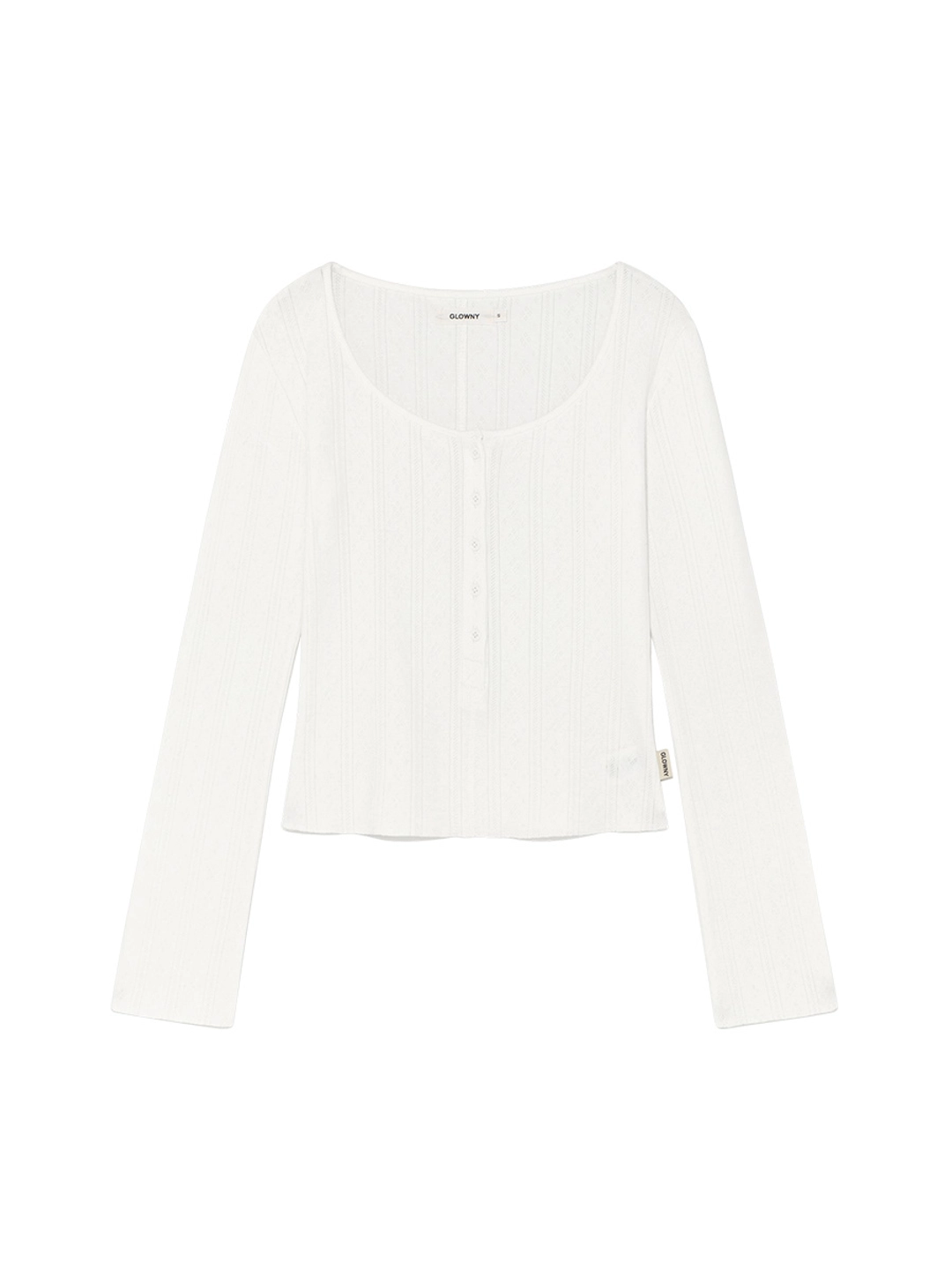 글로니 HONEY EYELET BUTTON LONG SLEEVE (WHITE) 상품 이미지 1