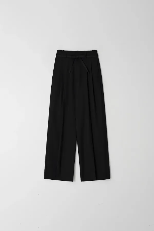 summer wool tie slacks
