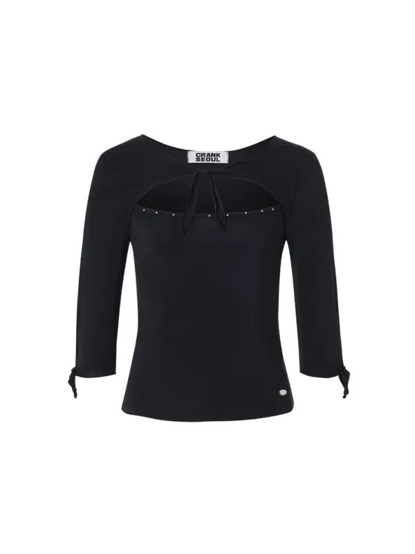 STUD TIE TOP_BLACK