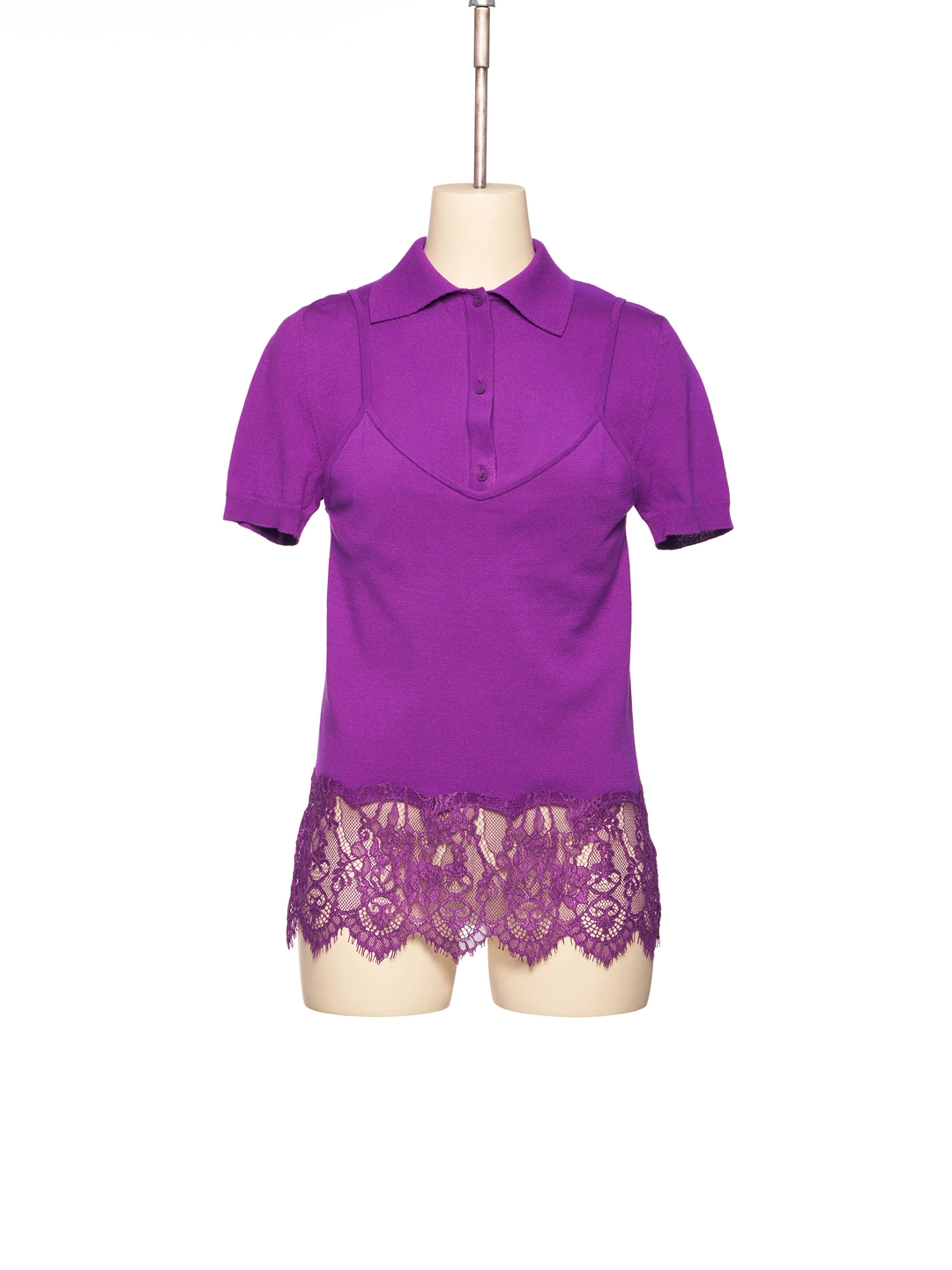 푸쉬버튼 PF26 VIOLET LAYERED SLIP COLLAR KNIT TOP 상품 이미지 2
