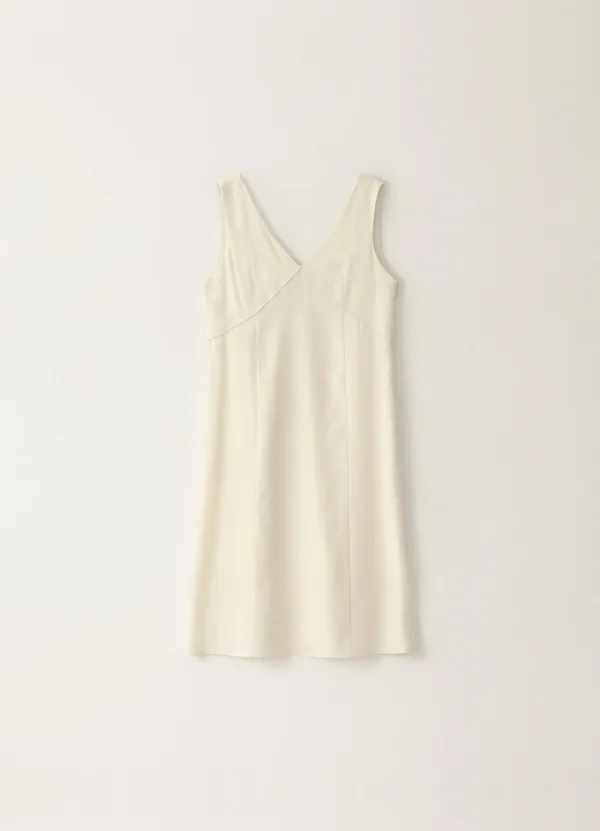 Tencel V-neck Dress - Ivory