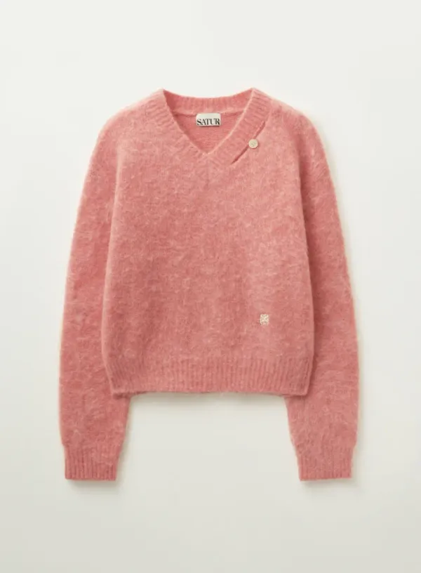 (W) Essen Two Tone Mohair Blend Knit - Pink