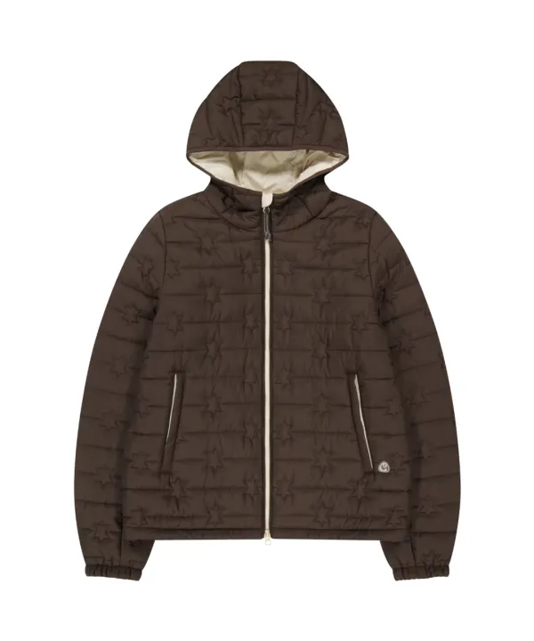 FLUFFY LIGHT PADDED JACKET BROWN