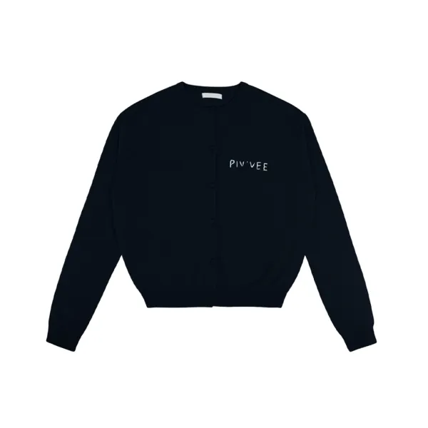 Hand-stitched Knit Cardigan (ebony black)