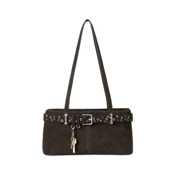 SHOULDER BROCLE [SUEDE MOCHA EYELETS]