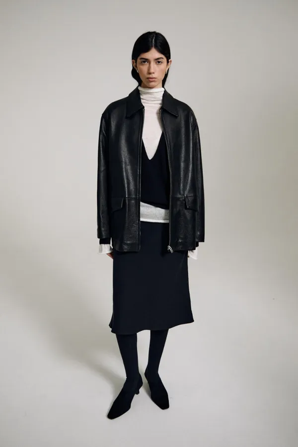 Garen Lamb Leather Jacket (Black)