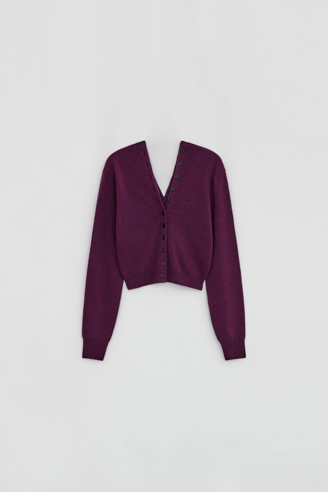 다이애그널 V NECK BUTTON CARDIGAN 상품 이미지 1