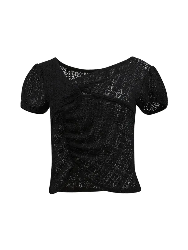 LACE DRAPE TOP (BLACK)