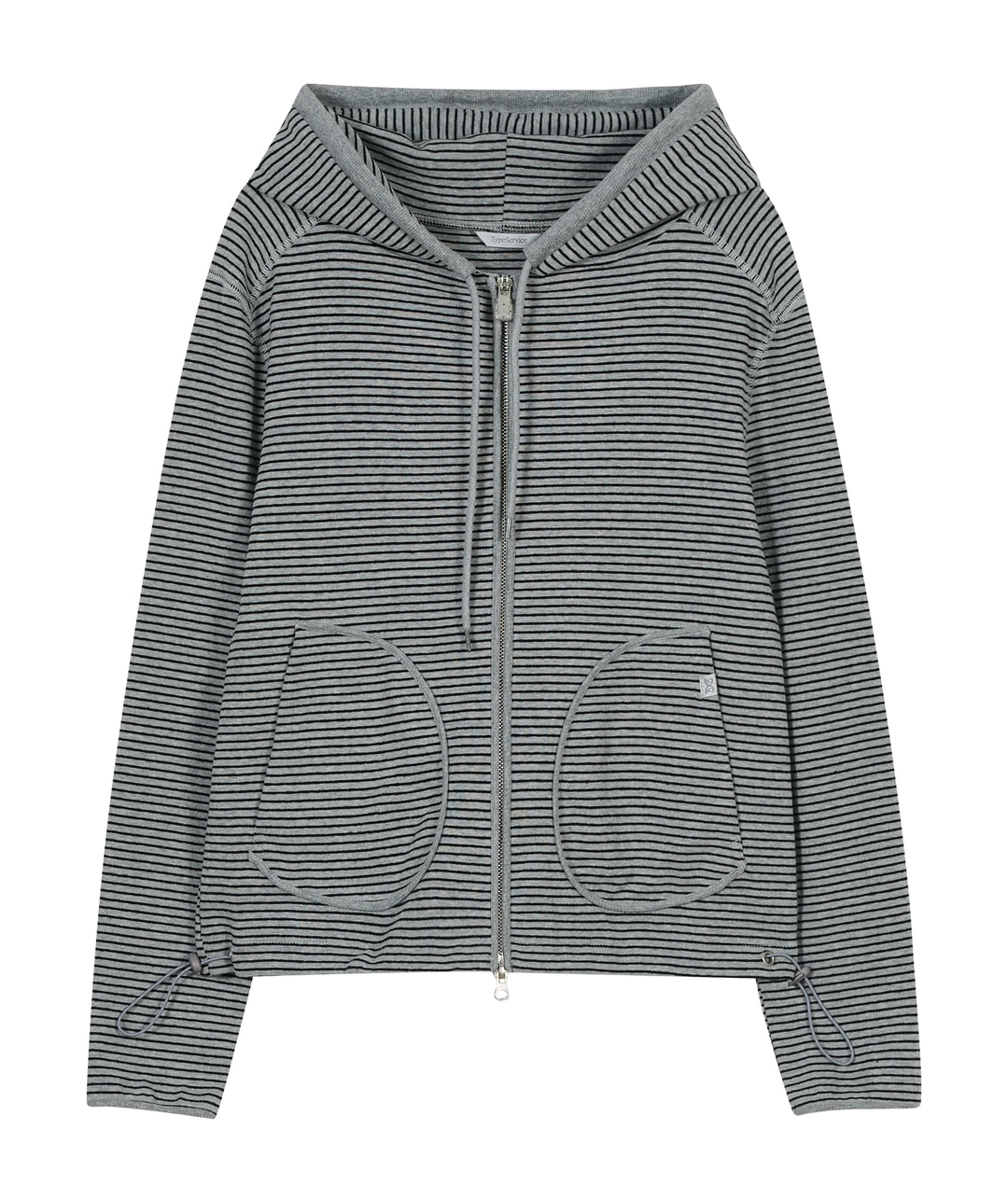 타입서비스 [2차] Striped Pocket Zip Hoodie [Gray] 상품 이미지 3