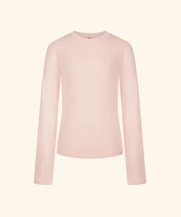 Letters Routine Long Sleeve T-Shirt (Pink)