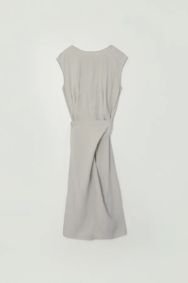 ARIA TWIST STRAP DRESS_GRAY