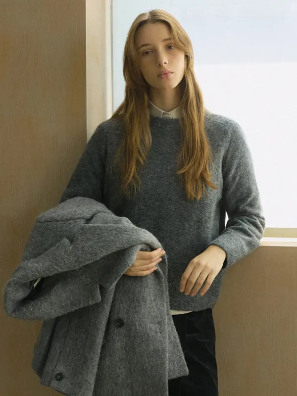 ESSENTIAL ALPACA SWEAT KNIT_3COLOR
