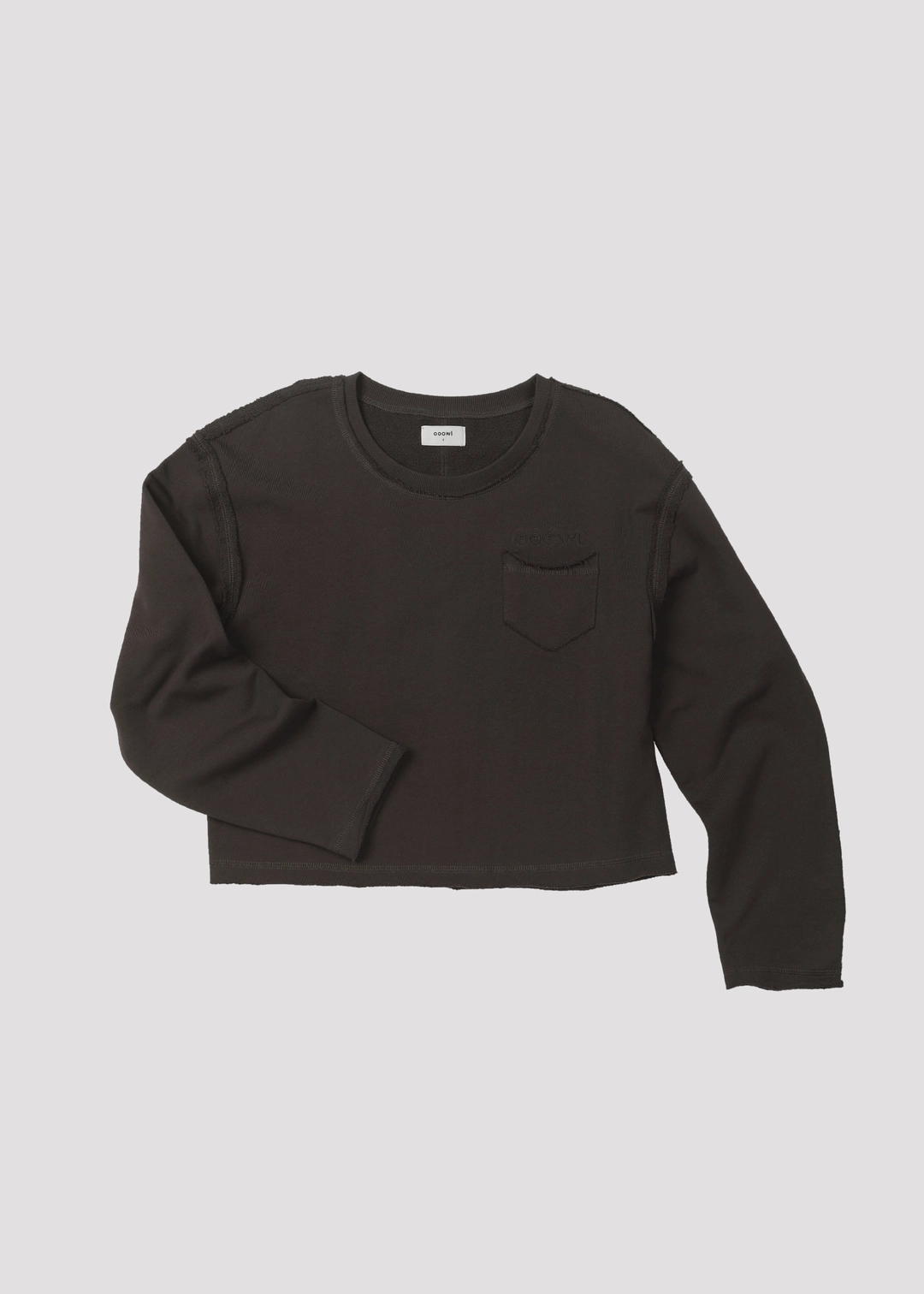오울 RAW CUT POCKET SWEAT BROWN 상품 이미지 1