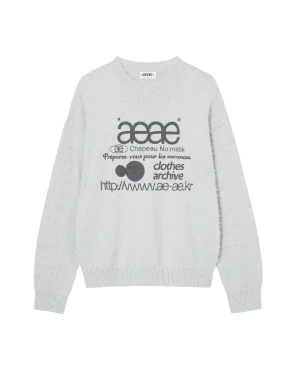 WEB LOGO KNIT PULLOVER [LIGHT GREY]