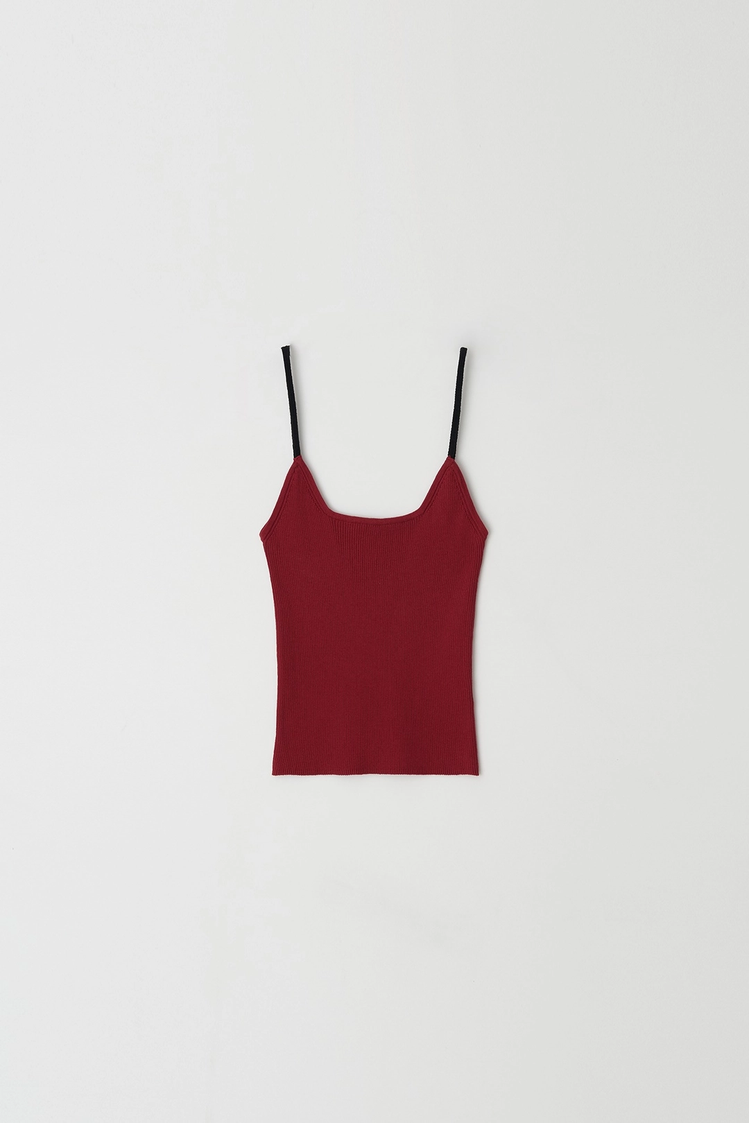 Contrast String Knit Top (red)