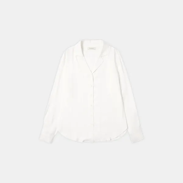 SITP5194 오픈 카라 실키 셔츠_White