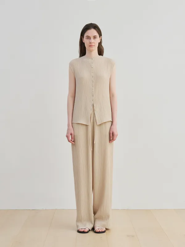 wrinkle blouse (beige)