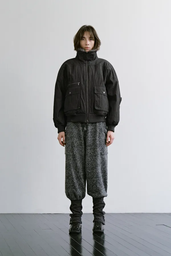 Reversible Fur Bomber Jacket [ Brown ]