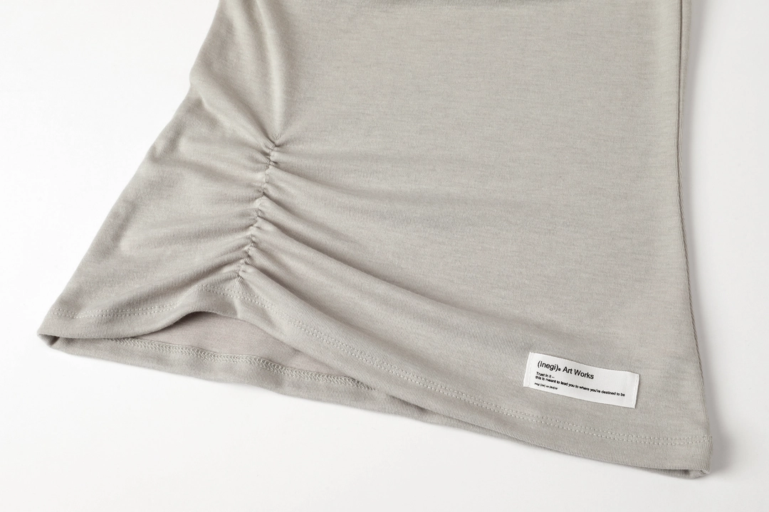 이네기 [6th Reorder] Birth Shirring Scarf Top (sand beige) 상품 이미지 2