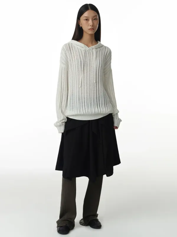 Asymmetric Banding Skirt [Black]