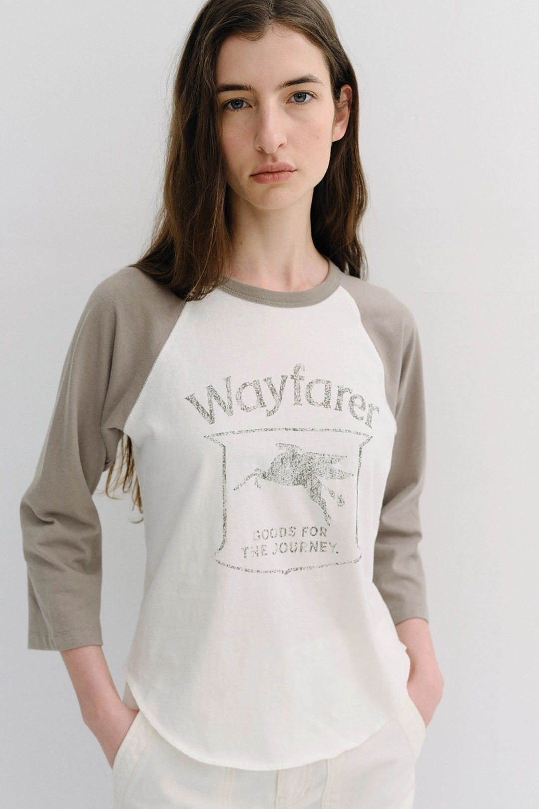 블랭크공삼 vintage graphic raglan t-shirt (ash beige) 상품 이미지 2