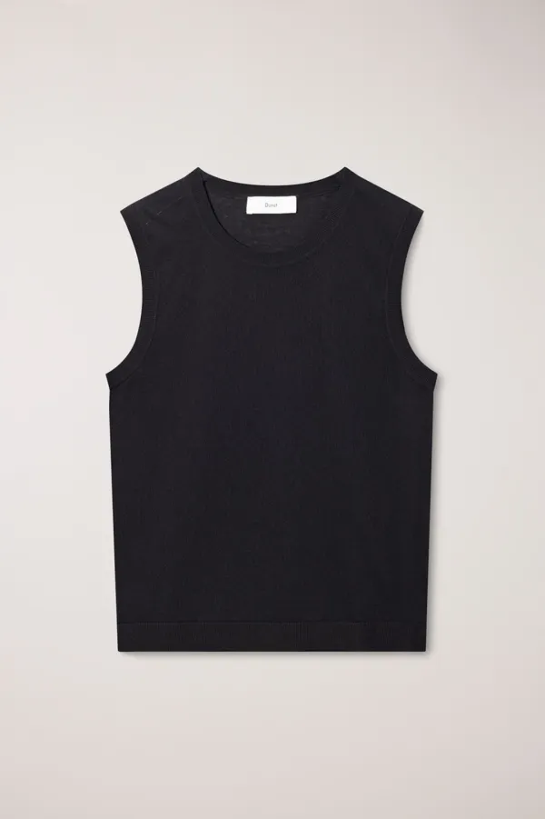 UNISEX SHEER LAYERING KNIT VEST BLACK_UDSW6B131BK