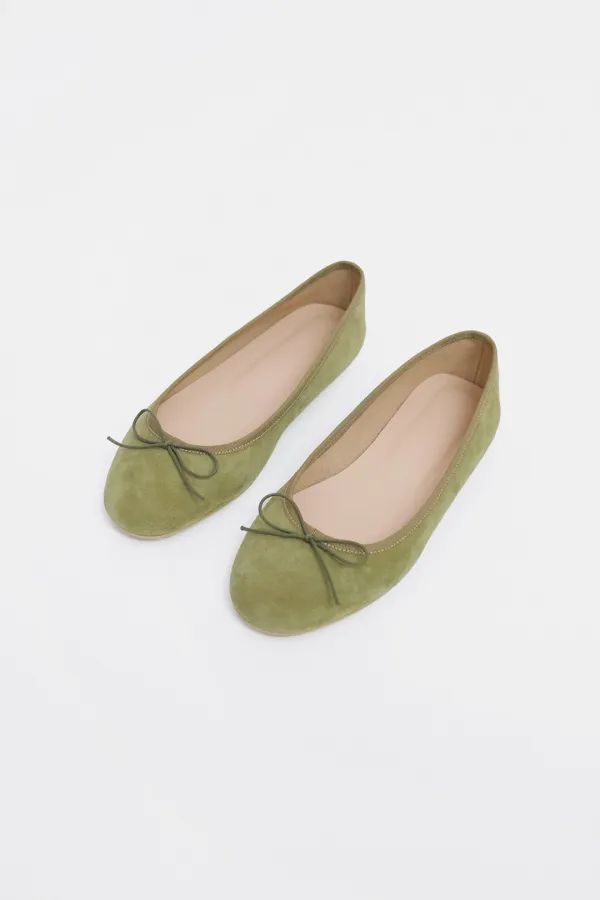Ribbon Flat 001 (Suede ver.)_Olive