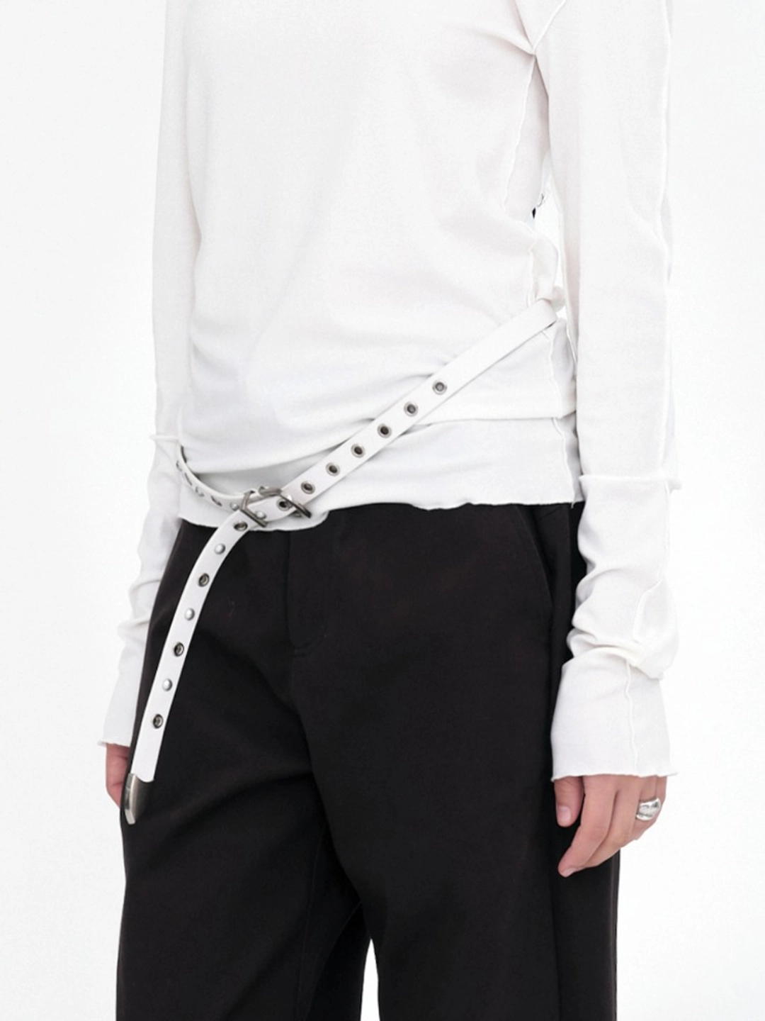밀로 우먼 Skinny  Leather  Western Belt [White] 상품 이미지 1