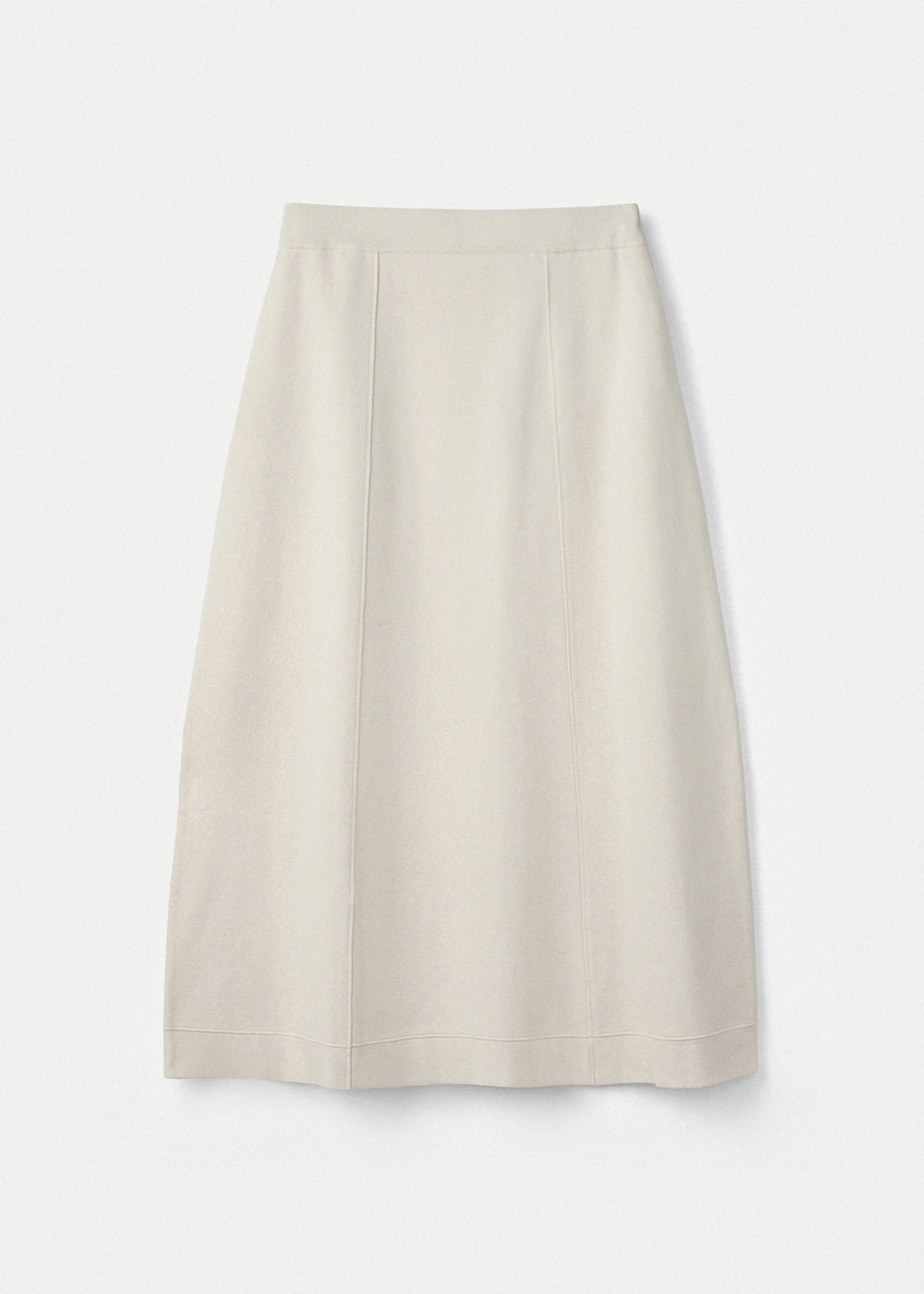 우마뭉 [2nd] Double Faced Oval Silhouette Skirt_Ivory 상품 이미지 1