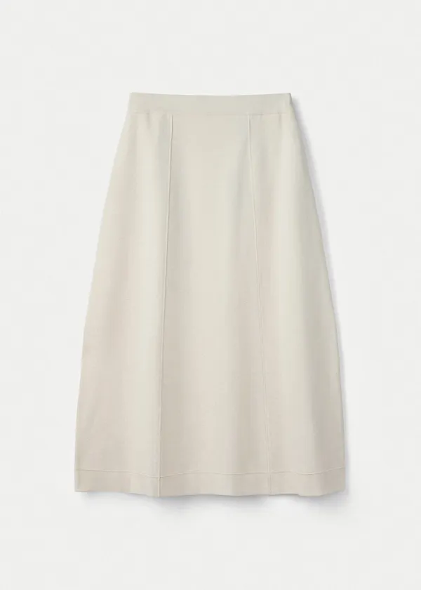 [2nd] Double Faced Oval Silhouette Skirt_Ivory