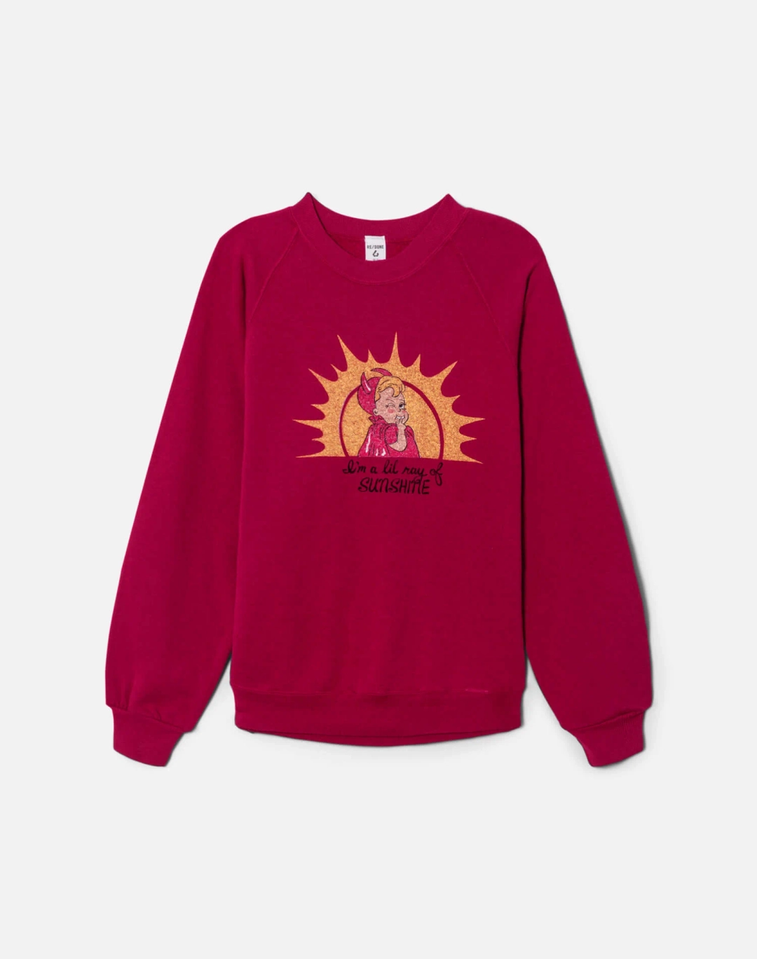 리던 Upcycled "Ray of Sunshine" Sweatshirt - Magenta 상품 이미지 1