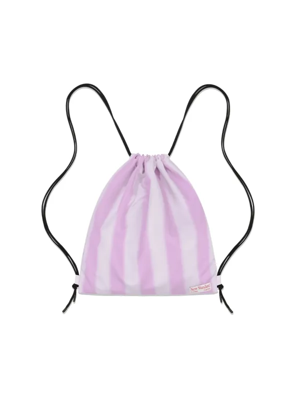 Stripe Drawstring Sport Bag UNISEX Pink