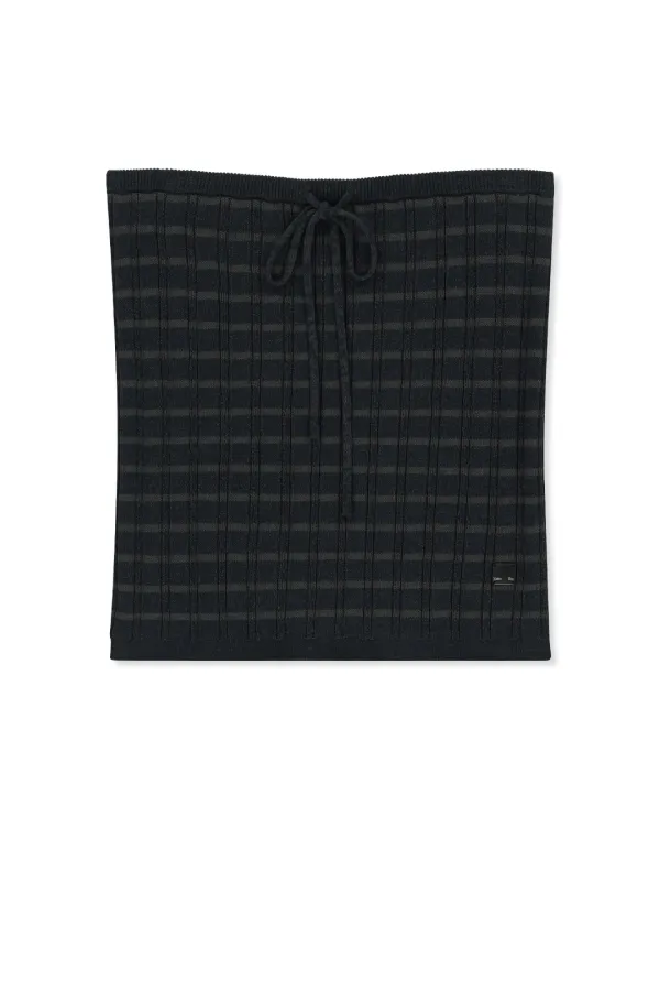 STRIPE KNIT TUBE TOP IN NAVY