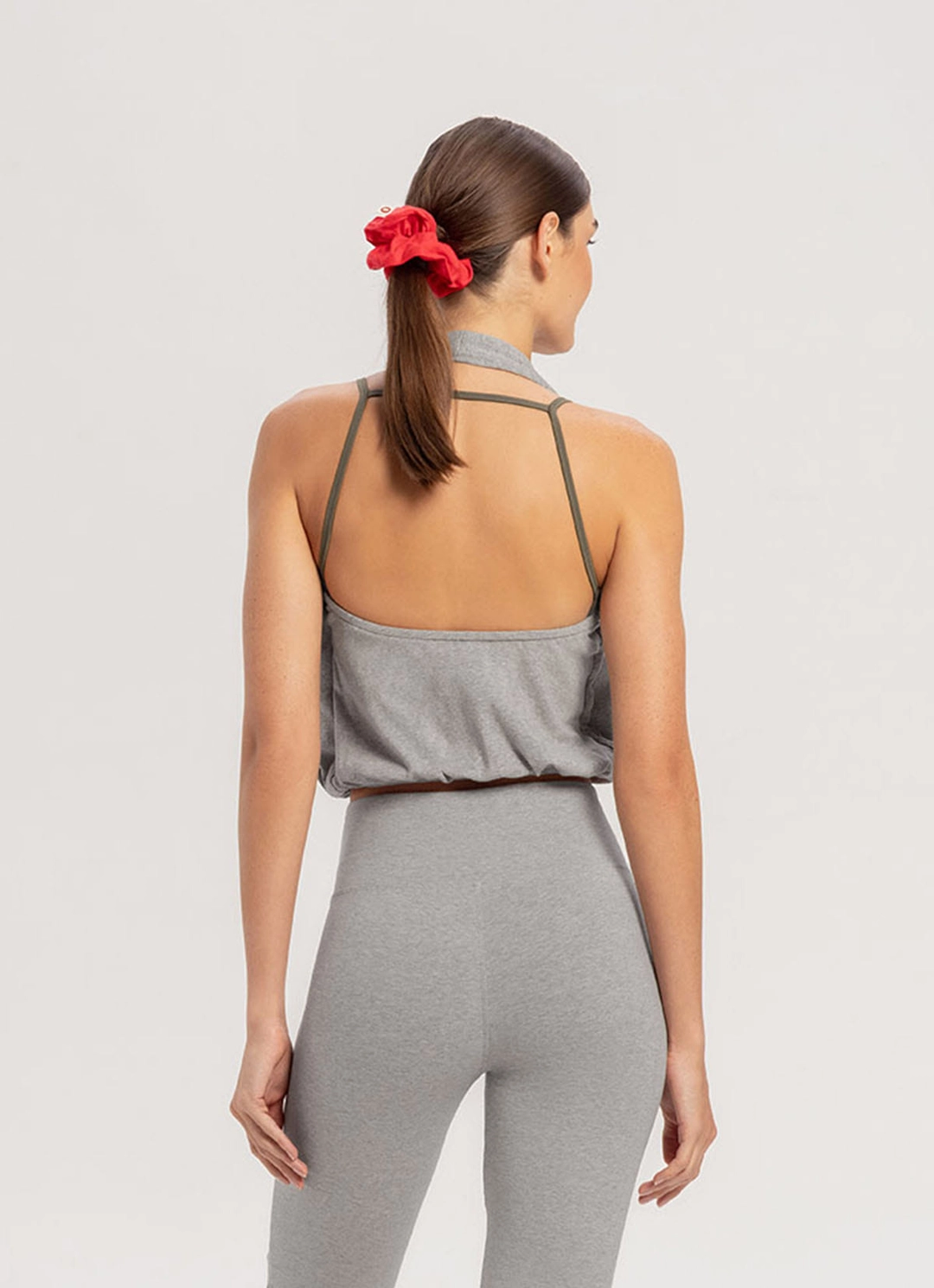 부디무드라 Petal halter top_Dark Melange Grey 상품 이미지 3