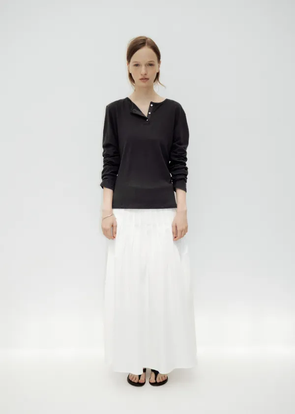Full Pleated Skirt in Off White