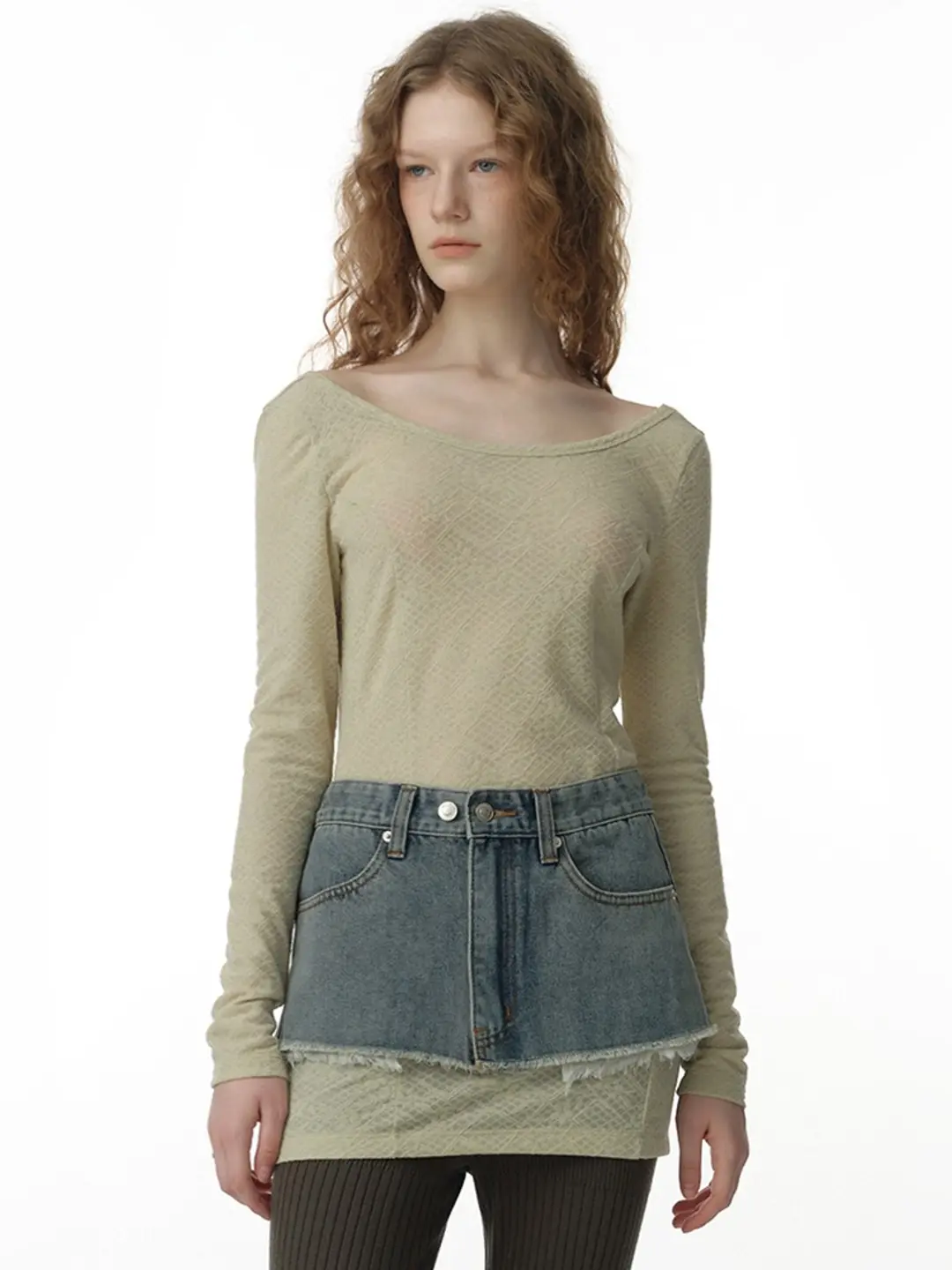 밀로 우먼 Floral Scoop Neck T-Shirt [Lime] 상품 이미지 1