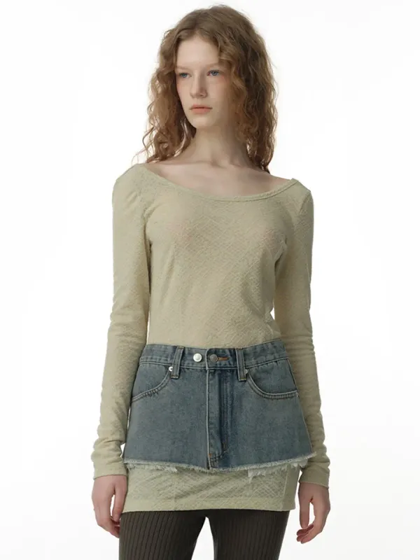 Floral Scoop Neck T-Shirt [Lime]