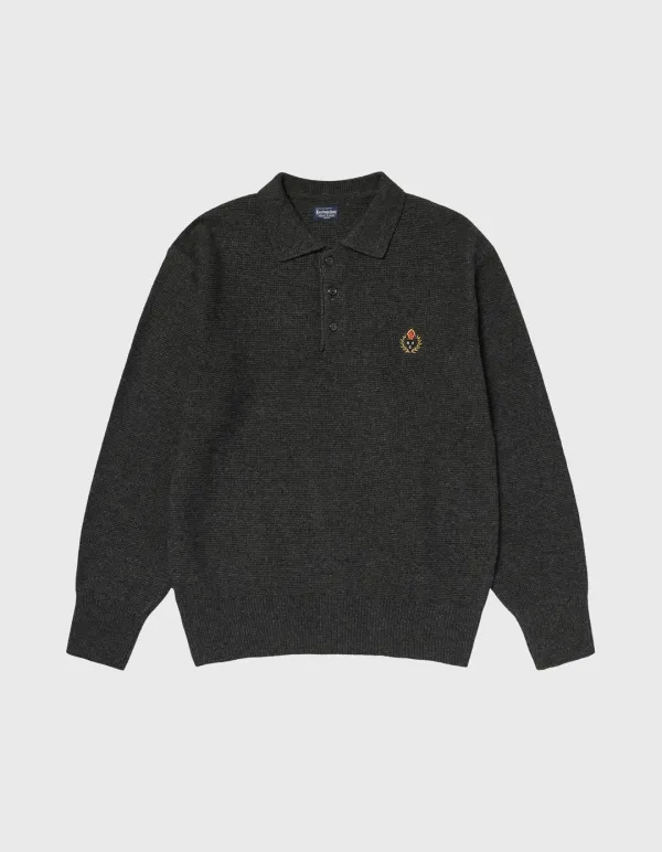CREST TASMANIA WOOL POLO SHIRT / M.Charcoal