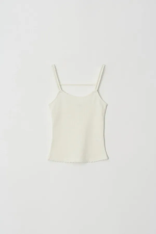 Embroidered Tank Top (Ivory)