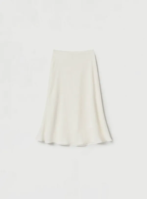 CREASE MIDI SKIRT - IVORY