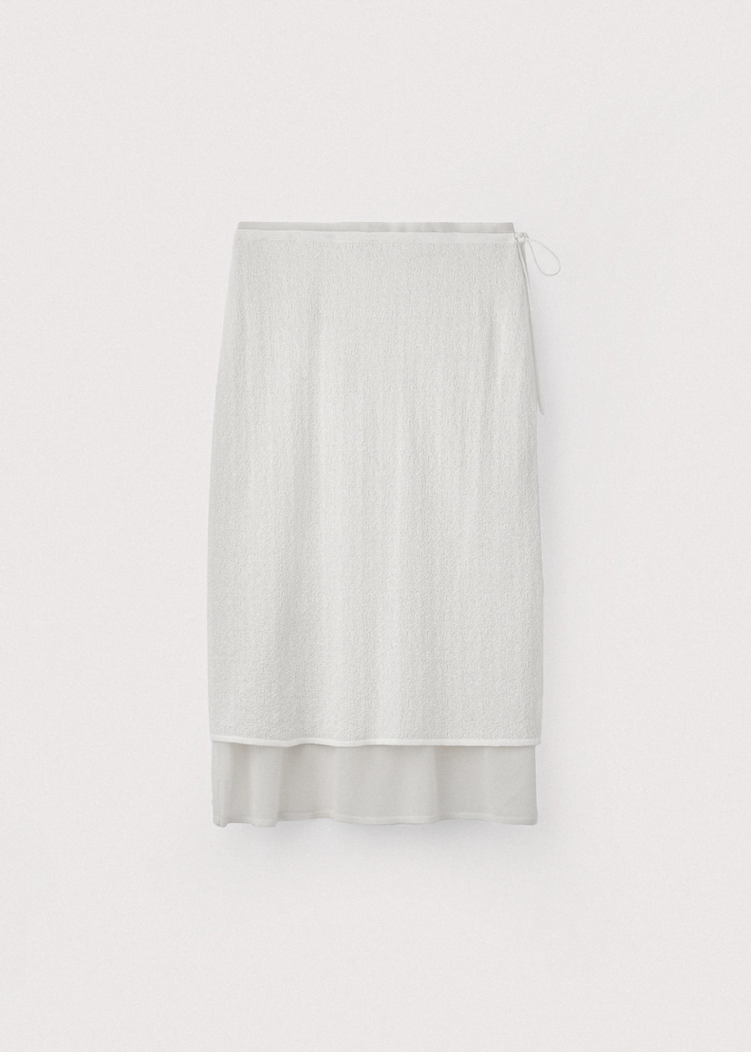 우마뭉 Crinkled linen layered skirt_Off white 상품 이미지 1