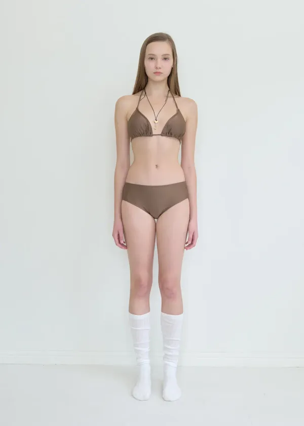 Solid Triangle Bikini_Brown
