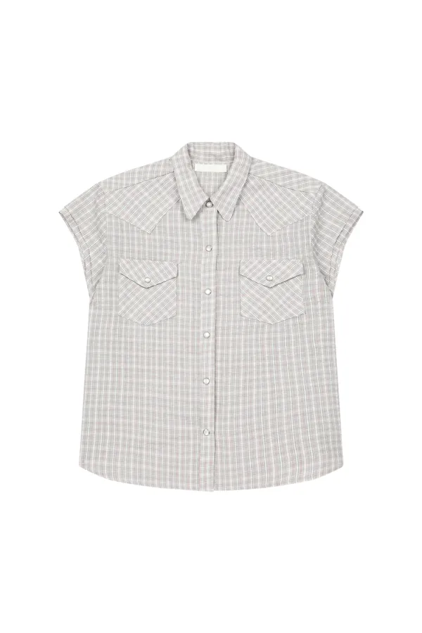 [5/29 예약배송] LAYERED WESTERN CHECK SHIRT, PINK
