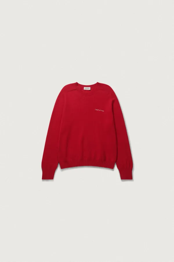 RACCOON WHOLE GARMENT KNIT [RED]