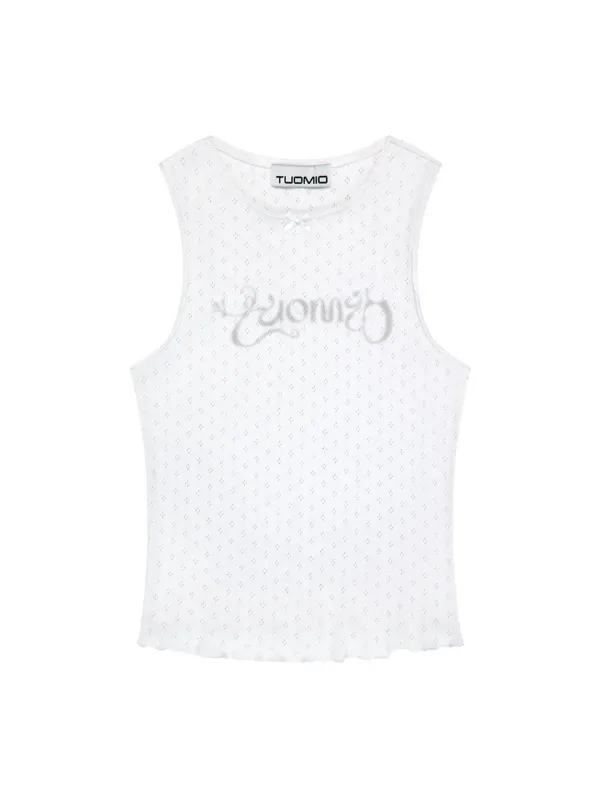 POINTELLE RIBBON TANK [WHITE]