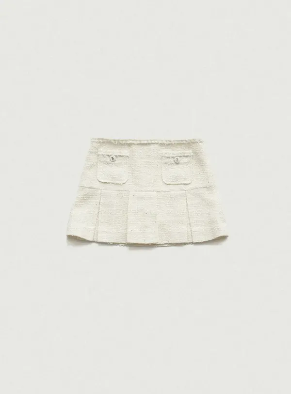 [Last Offer] Melina Tweed Set-Up Skirt_Ivory
